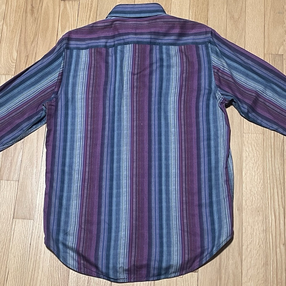 Robert Graham Button Down Shirt Size Multicolor Floral Cuffs Striped Size Medium - Picture 8 of 10